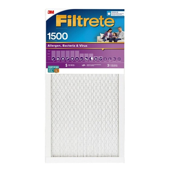 3M 14x30x1 Filtrete Pleated Air Filter, Synthetic, MERV 12 - 2024DC-6