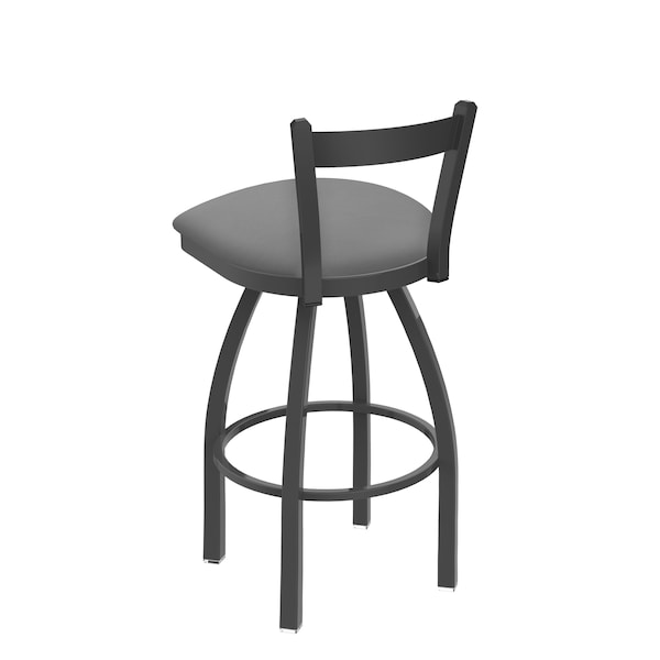 Holland Bar Stool Co 30" Low Back Swivel Bar Stool, Pewter Finish, Canter Grey Seat - 82130PW007