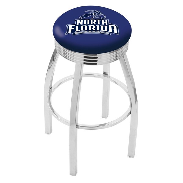 Holland Bar Stool Co 25" Chrome North Florida Swivel Bar Stool, Accent Ring - L8C3C25NORFLA