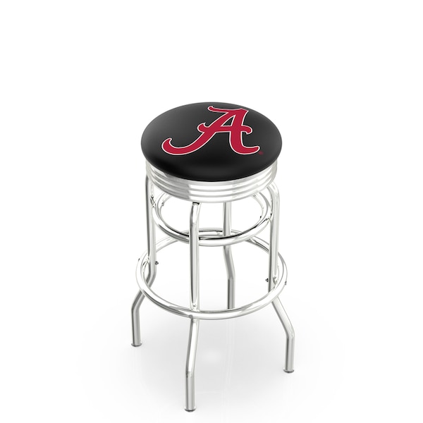 Holland Bar Stool Co 30" Chrome 2-Ring Alabama Swivel Bar Stool, Accent Ring - L7C3C30AL-A