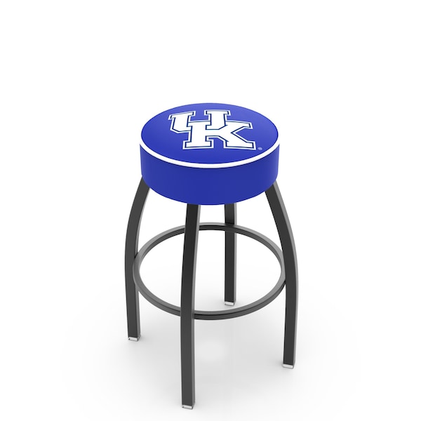 Holland Bar Stool Co 30" 4" Kentucky "UK" Cushion Seat, Blk Wrinkle Base Swivel Bar Stool - L8B130UKY-UK