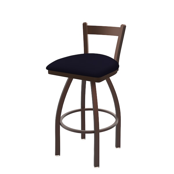 Holland Bar Stool Co 30" Low Back Swivel Bar Stool, Bronze Finish, Canter Twilight Seat - 82130BZ002