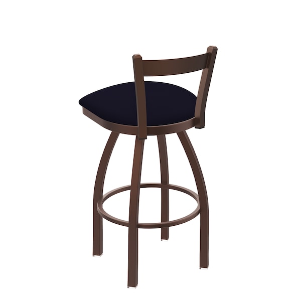 Holland Bar Stool Co 30" Low Back Swivel Bar Stool, Bronze Finish, Canter Twilight Seat - 82130BZ002