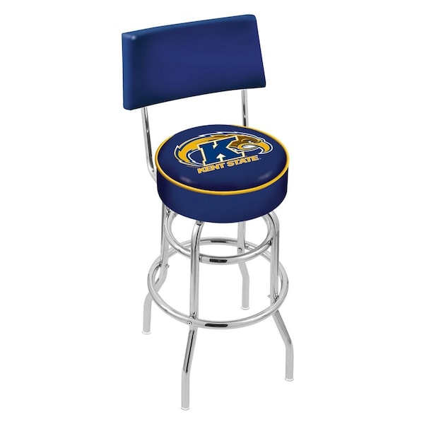 Holland Bar Stool Co 30" Chrome 2-Ring Kent State Swivel Bar Stool, Back - L7C430KENTST