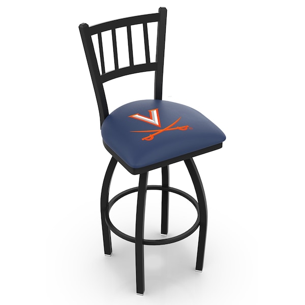 Holland Bar Stool Co 25" Blk Wrinkle Virginia Swivel Bar Stool, Jailhouse Back - L01825VRGNIA