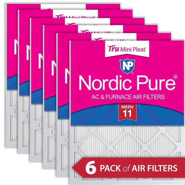 Nordic Pure 18x25x1 Tru Mini Pleat Pleated Air Filter, High Capacity, Electrostatically Charged Synthetic Media - 18X25X1M11MINIPLEAT-6