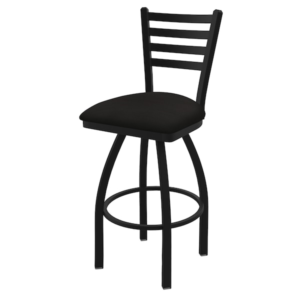 Holland Bar Stool Co 30" Swivel Bar Stool, Black Wrinkle, Canter Espresso Seat - 41030BW003