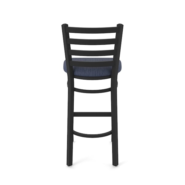 Holland Bar Stool Co 30" Stationary Bar Stool, Black Wrinkle, Graph Anchor Seat - 40030BW014
