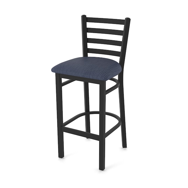 Holland Bar Stool Co 30" Stationary Bar Stool, Black Wrinkle, Graph Anchor Seat - 40030BW014