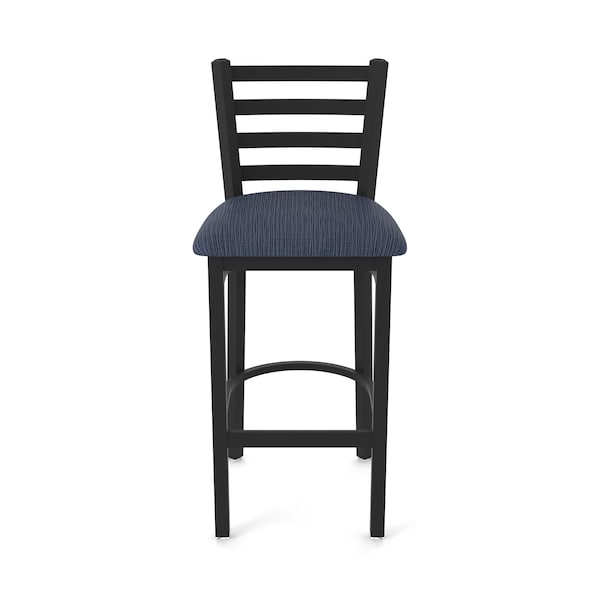 Holland Bar Stool Co 30" Stationary Bar Stool, Black Wrinkle, Graph Anchor Seat - 40030BW014