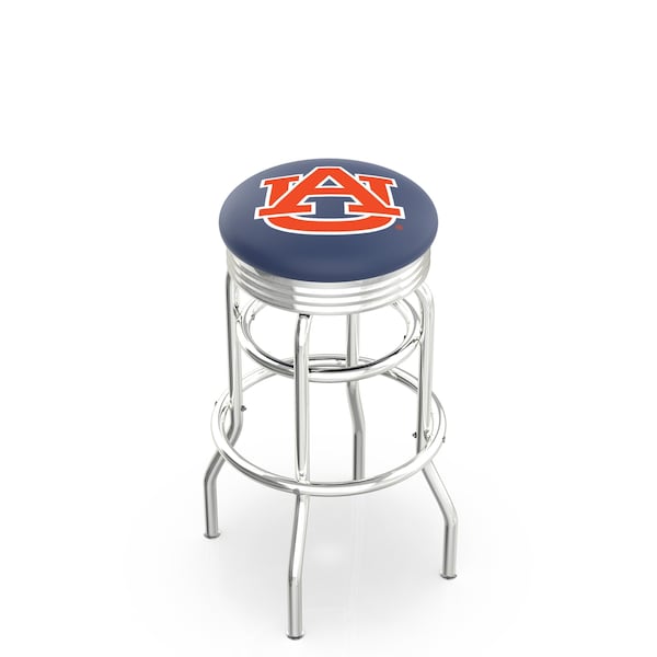 Holland Bar Stool Co 25" Chrome 2-Ring Auburn Swivel Bar Stool, Accent Ring - L7C3C25AUBURN