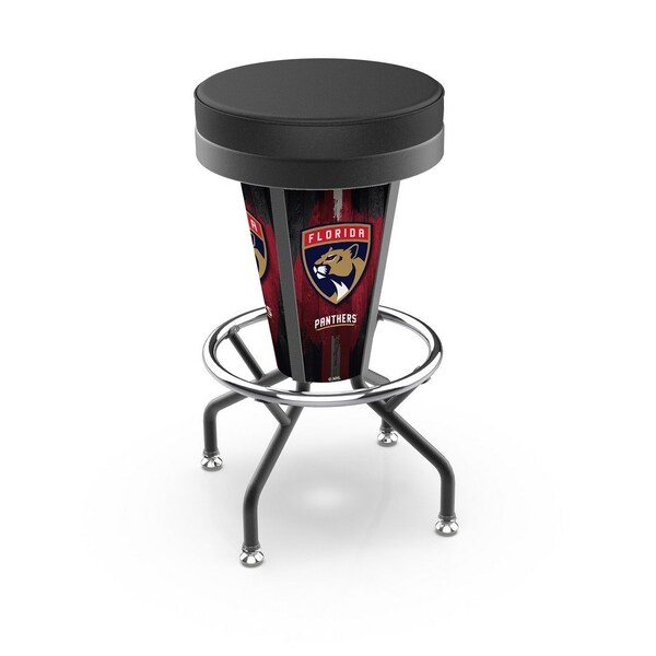 Holland Bar Stool Co Lighted Florida Panthers 30" Swivel Bar Stool - L500030FLAPANBLKVINYL