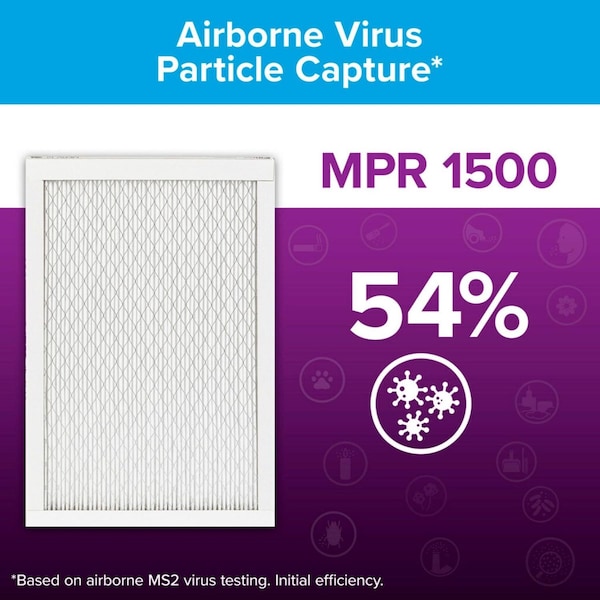 3M 16x25x1 Ultra Allergen Pleated Air Filter, MERV 12 - 2001DC-6