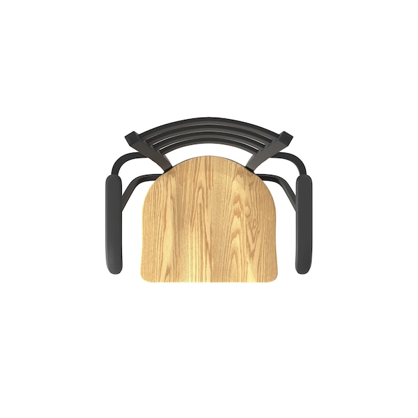 Holland Bar Stool Co Jackie with Arms 36 in. Swivel Bar Stool with Black Wrinkle Finish and Natural Oak Seat - 415