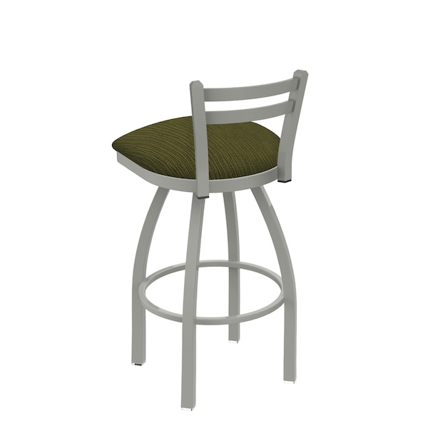 Holland Bar Stool Co 30" Low Back Swivel Bar Stool, Nickel Finish, Graph Parrot Seat - 41130AN015