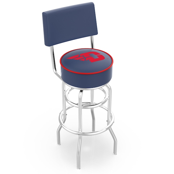 Holland Bar Stool Co 30" Chrome 2-Ring University of Dayton Swivel Bar Stool, Back - L7C430DYTNUN