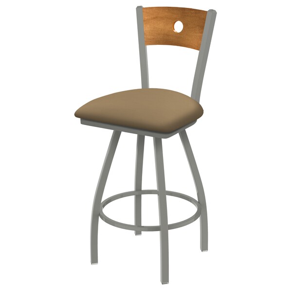 Holland Bar Stool Co 30" Swivel Counter Stool, SS Finish, Med Back, Canter Sand Seat - 83036ANMEDMPLB013