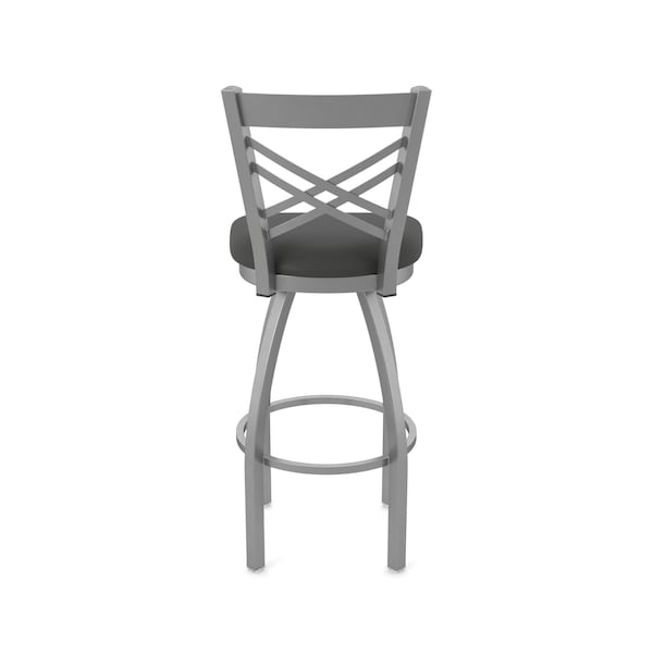 Holland Bar Stool Co OD820 Catalina Stainless Steel 36 Swivel Outdoor Bar Stool with Breeze Graphite Seat - OD82036SSOD003