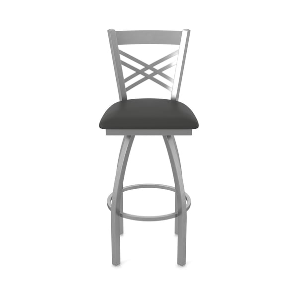Holland Bar Stool Co OD820 Catalina Stainless Steel 36 Swivel Outdoor Bar Stool with Breeze Graphite Seat - OD82036SSOD003