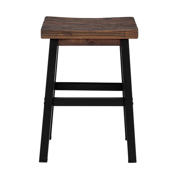 Alaterre Furniture Pomona - Wood 26" Counter Stool with Metal Legs - AMBA2120M