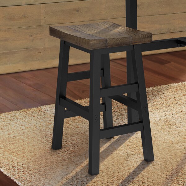 Alaterre Furniture Pomona - Wood 26" Counter Stool with Metal Legs - AMBA2120M