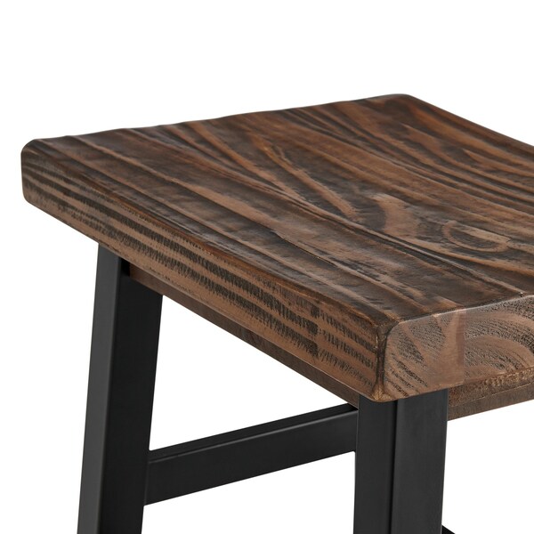 Alaterre Furniture Pomona - Wood 26" Counter Stool with Metal Legs - AMBA2120M