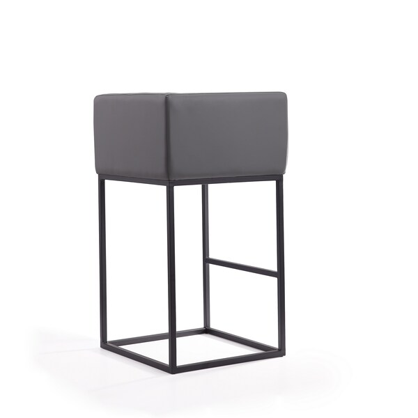 Manhattan Comfort Embassy Barstool in Grey and Black (Set of 3) - 3-BS018-GY