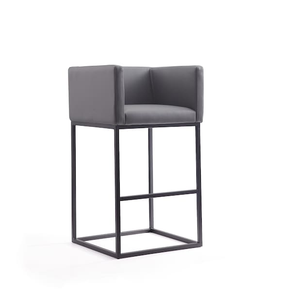 Manhattan Comfort Embassy Barstool in Grey and Black (Set of 3) - 3-BS018-GY