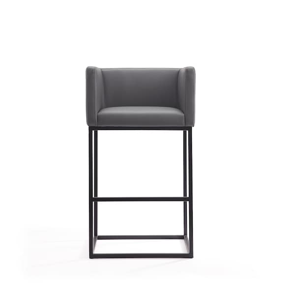Manhattan Comfort Embassy Barstool in Grey and Black (Set of 3) - 3-BS018-GY