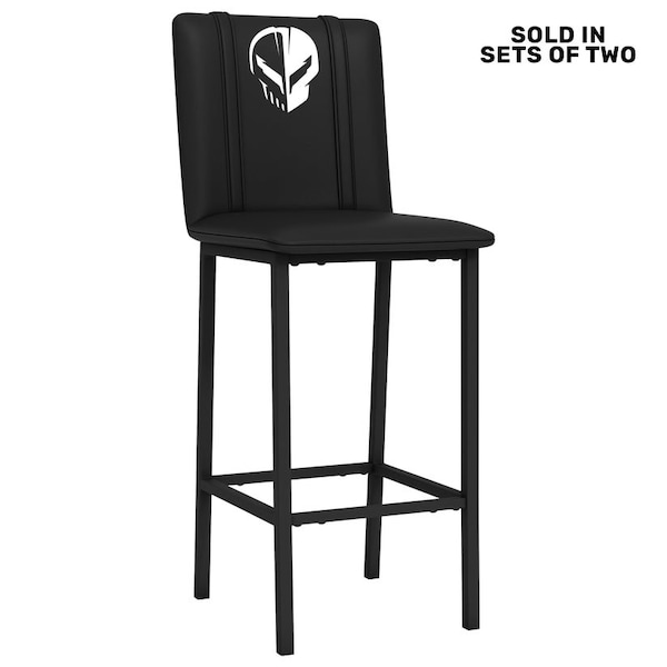 Dreamseat Bar Stool 500 with Corvette Jake Symbol White Logo, 2PK - XZ500BSDBLK-PSGMC61100A
