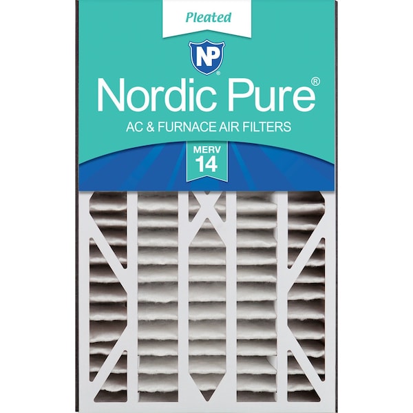 Nordic Pure 16x25x3 Pleated Air Filter, High Capacity, Electrostatically Charged Synthetic Media, MERV 14 - 16X25X3ABM14-1