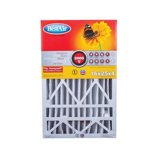 Bestair Bestair 4766085 25x16x4 . Pleated Air Filter- pack of 3 - 4766085