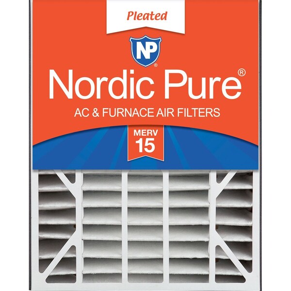 Nordic Pure 20x25x5 Pleated Air Filter, High Capacity, Electrostatically Charged Synthetic Media, MERV 15 - 20X25X5ABM15-1