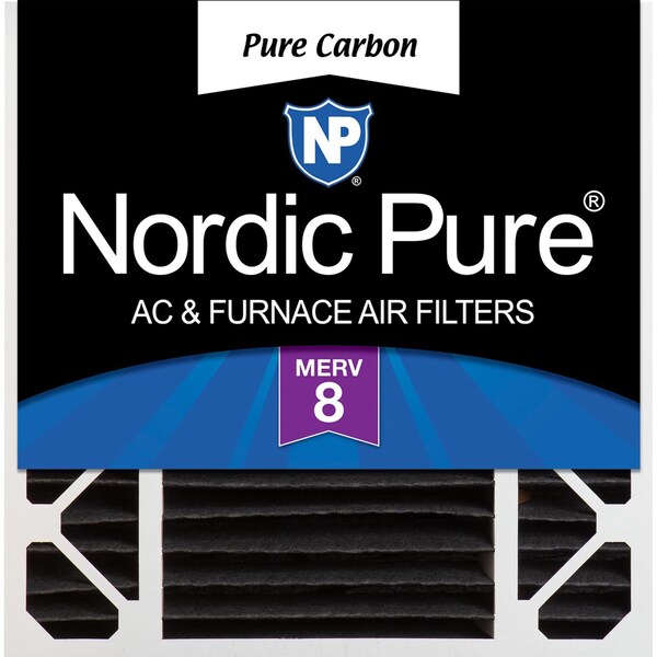 Nordic Pure 20x20x5 Pure Carbon Pleated Air Filter, High Capacity, MERV 8 - 20X20X5HPCP-1