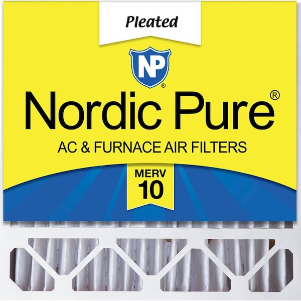 Nordic Pure 20x20x5 Pleated Air Filter, High Capacity, Electrostatically Charged Synthetic Media, MERV 10 - 20X20X5HM10-1