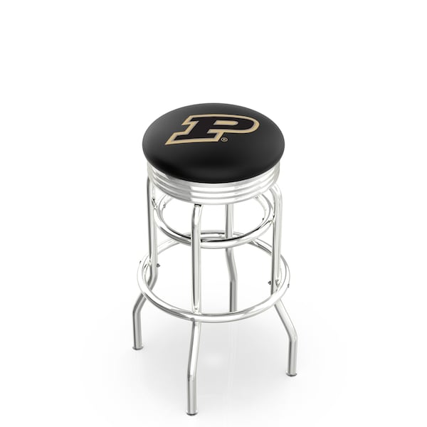 Holland Bar Stool Co 30" Chrome 2-Ring Pitt Swivel Bar Stool, Accent Ring - L7C3C25PURDUE