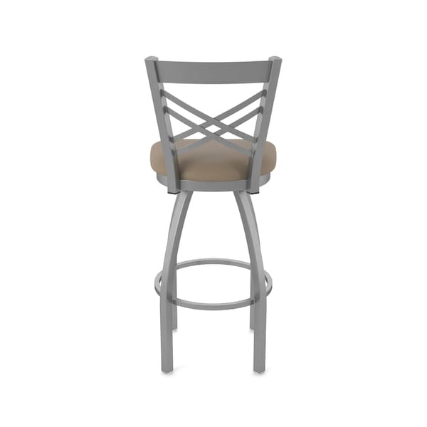 Holland Bar Stool Co OD820 Catalina Stainless Steel 36 Swivel Outdoor Bar Stool with Breeze Farro Seat - OD82036SSOD002