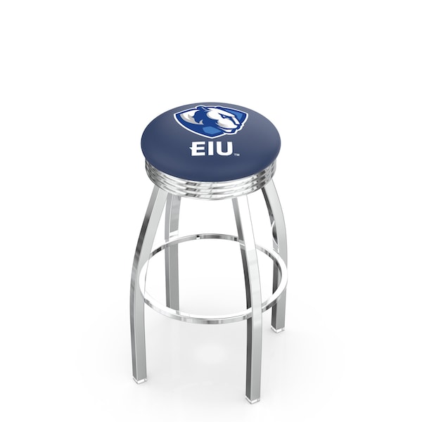 Holland Bar Stool Co 25" Chrome Eastern Illinois Swivel Bar Stool, Accent Ring - L8C3C25EASTIL