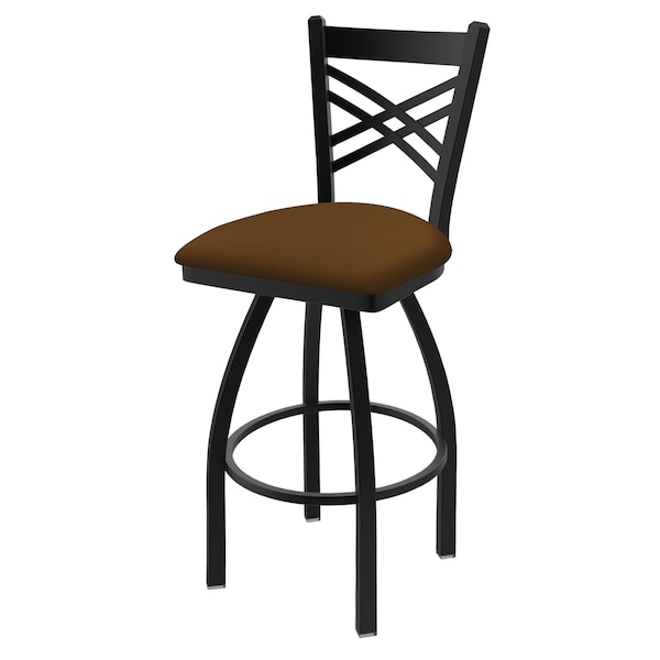Holland Bar Stool Co 30" Swivel Bar Stool, Black Wrinkle, Canter Thatch Seat - 82030BW001