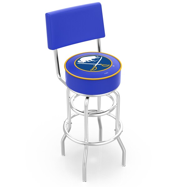 Holland Bar Stool Co 30" Chrome 2-Ring Buffalo Sabres Swivel Bar Stool, Back - L7C430BUFSAB
