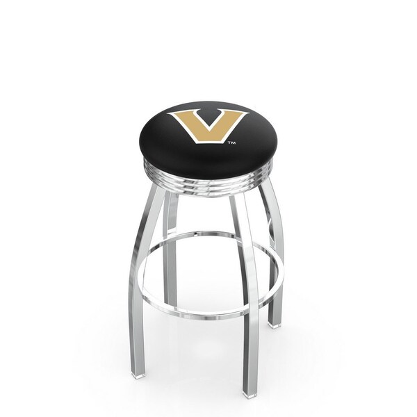 Holland Bar Stool Co 25" Chrome Vanderbilt Swivel Bar Stool, Accent Ring - L8C3C25VANDER