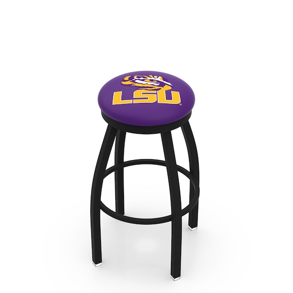 Holland Bar Stool Co 30" Blk Wrinkle Louisiana State Swivel Bar Stool, Accent Ring - L8B2B30LASTUN