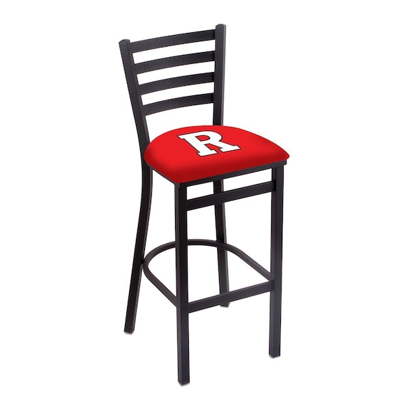 Holland Bar Stool Co 30" Blk Wrinkle Rutgers Stationary Bar Stool, Ladder Back - L00430RUTGER