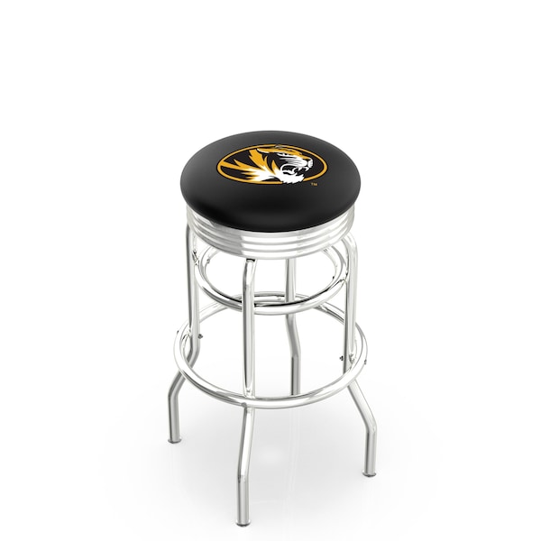 Holland Bar Stool Co 30" Chrome 2-Ring Missouri Swivel Bar Stool, Accent Ring - L7C3C30MIZZOU