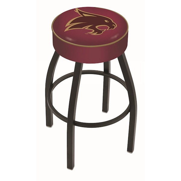 Holland Bar Stool Co 25" 4" Texas State Cushion Seat, Blk Wrinkle Base Swivel Bar Stool - L8B125TEXSST