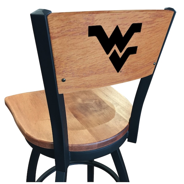 Holland Bar Stool Co 30" Blk Wrinkle West Virginia Swivel Bar Stool, Laser Engraved Back - L03830BWMEDMPLAWESTVAMEDMPL