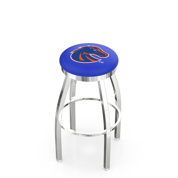 Holland Bar Stool Co 25" Chrome Boise State Swivel Bar Stool, Accent Ring - L8C2C25BOISES