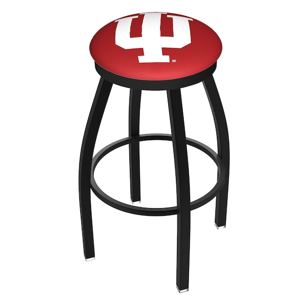 Holland Bar Stool Co 30" Blk Wrinkle Indiana Swivel Bar Stool, Accent Ring - L8B2B30INDNAU