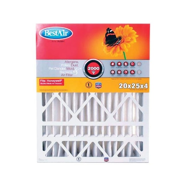 Bestair Bestair 4766101 20x25x4 . Pleated Air Filter- pack of 3 - 4766101