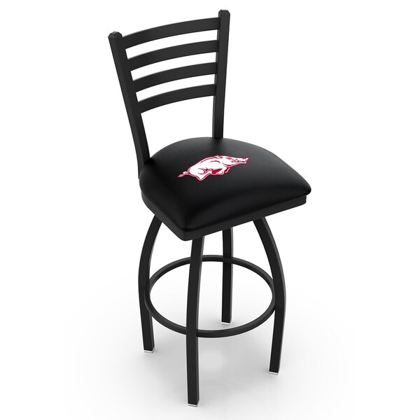 Holland Bar Stool Co 30" Blk Wrinkle Arkansas Swivel Bar Stool, Ladder Back - L01430ARKNUN